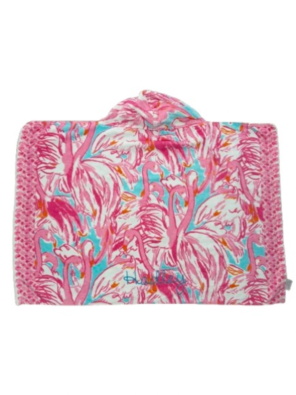 Hadley Custom Lily Pulitzer Kids Hooded Towel in Pink Flamingo Design